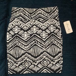 Black and white mini skirt